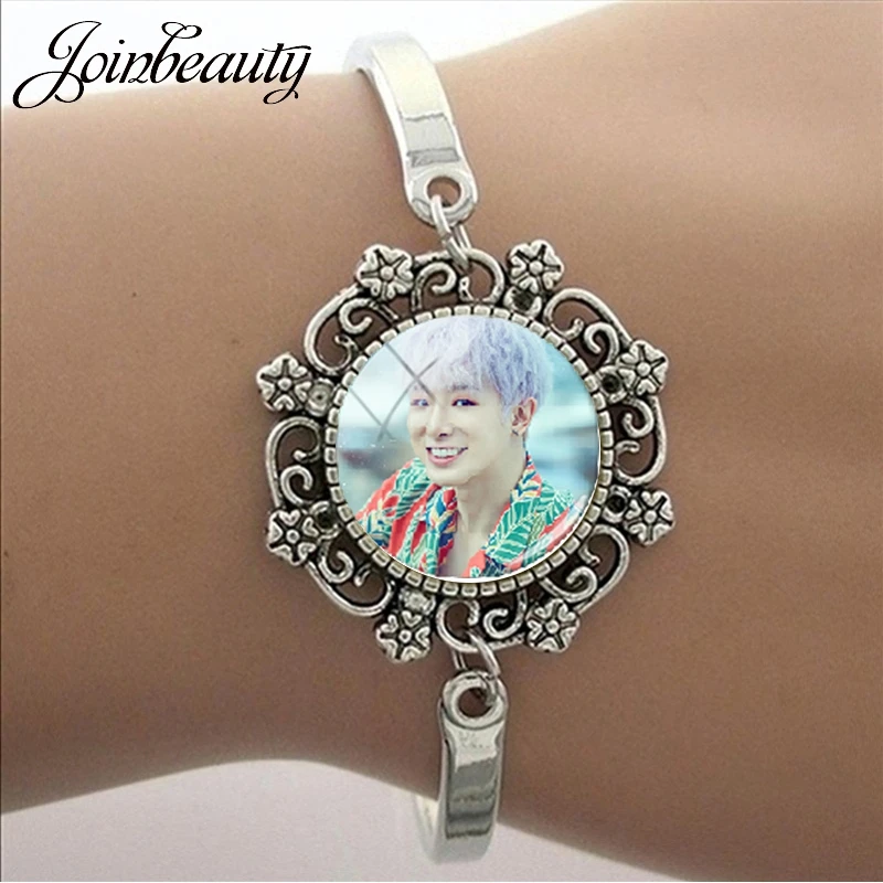 JOINBEAUTY K-pop Singer монста х членов кружевное платье с принтом браслет Стекло Круглый