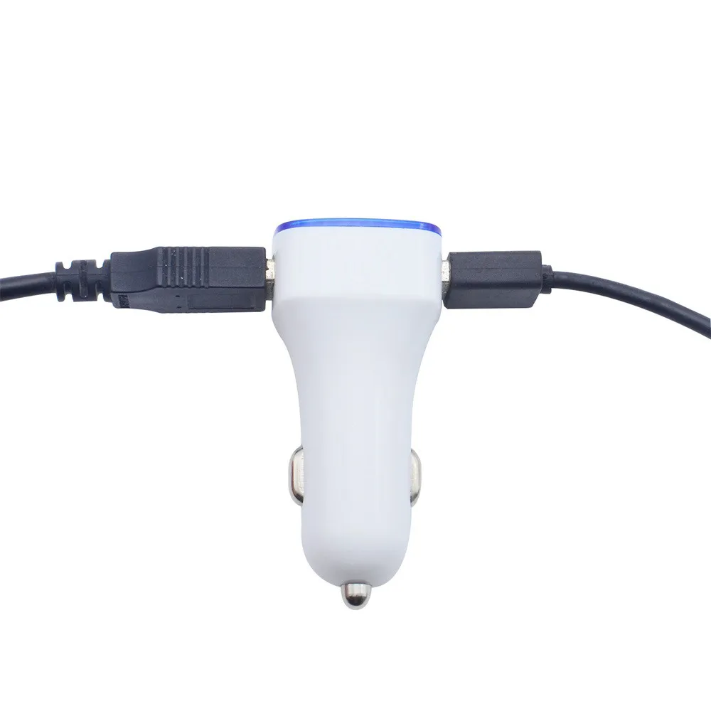 Франшиза сторона двойной USB 2 порта свет автомобильное зарядное устройство