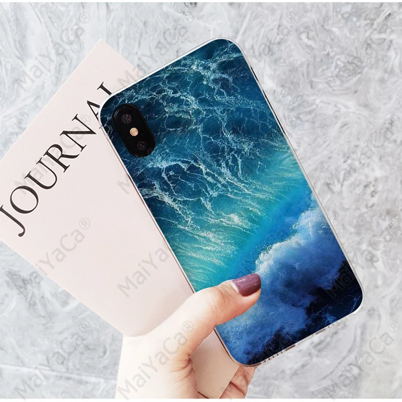 A13 Чехол MaiYaCa Blue sea DIY с красивыми рисунками для телефонов iPhone 7 7plus X XS MAX 6 6S 8 8Plus 5 5S XR - Цвет: A13