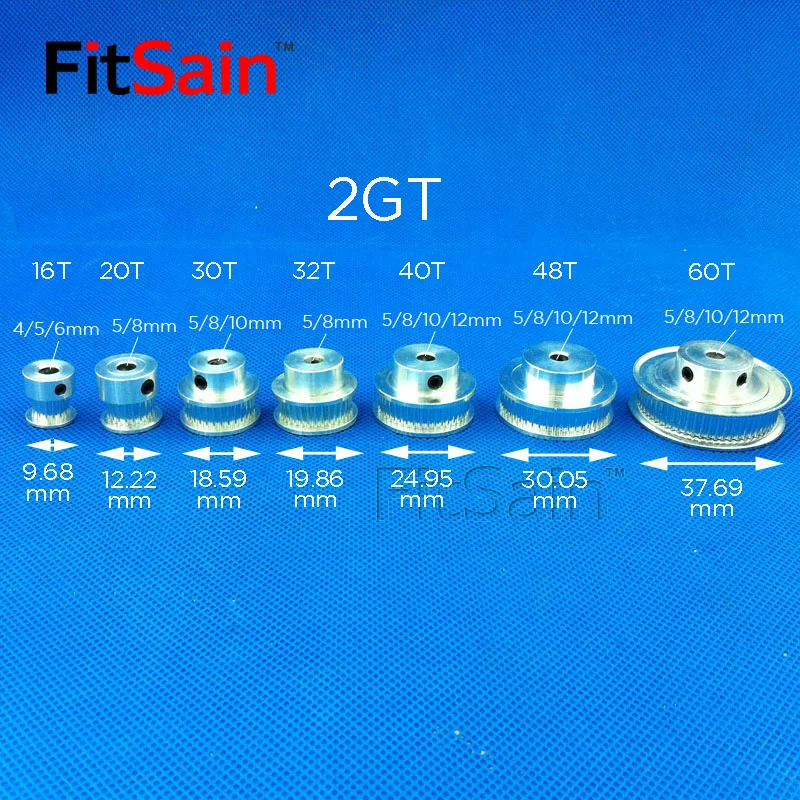 Фото FitSain-2GT 40T/48T/60T/80T Ширина 6 мм шкив из алюминиевого сплава коэффициент снижения привода синхронное центральное отверстие колеса 5/6/6.35/8/10/12 №5