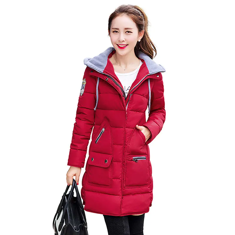 4XL Ukraine 2017 New Parkas Plus size Winter Down Cotton Jacket Long Coat Women Hooded padded Female Jackets manteau femme hiver