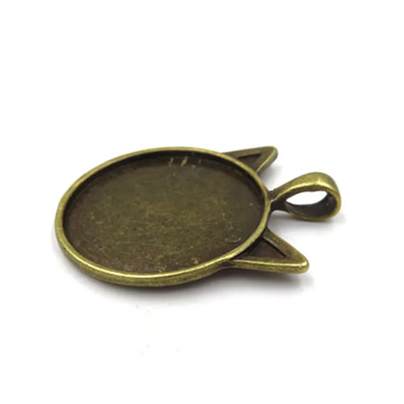 10 шт. 25 мм/черный/Бронзовый ожерелье подвеска кабошон основа камеи рамка пустые