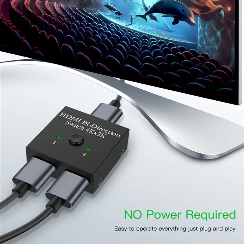 HDMI сплиттер 2x1 1x2 UHD 4K двухнаправленный HDMI 2,0 переключатель сплиттер концентратор HDCP 3D HD ТВ конвертер адаптер для PS4/3 ТВ коробка