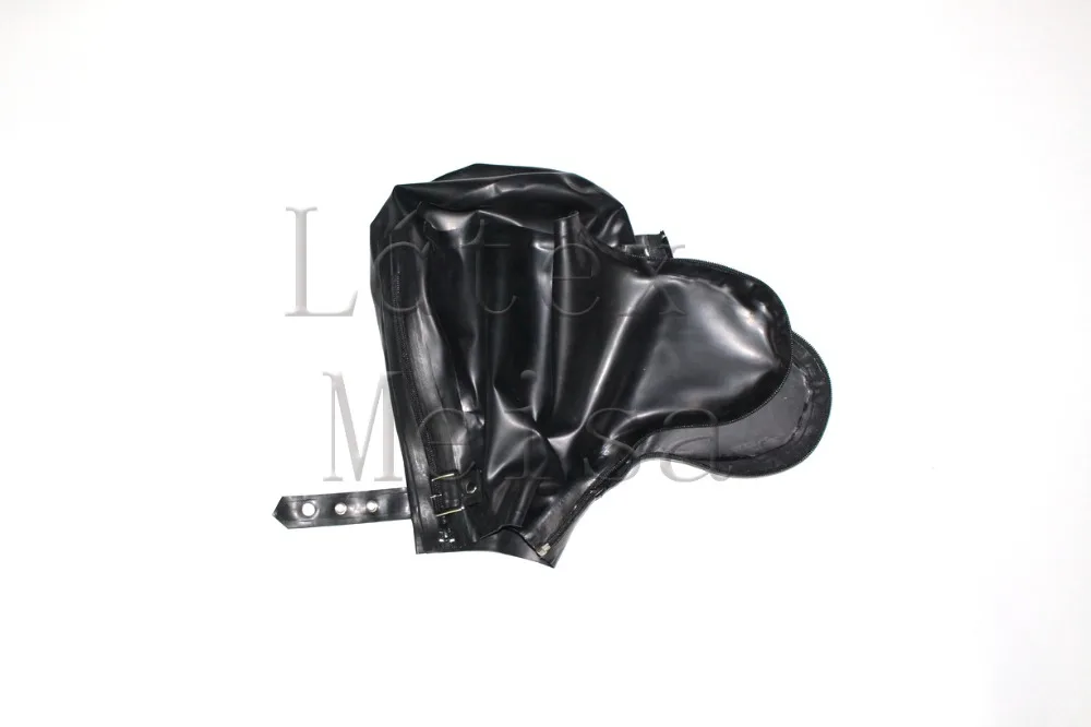 Латексные маски резиновые колпаки для взрослых на молнии лицевая крышка и черный