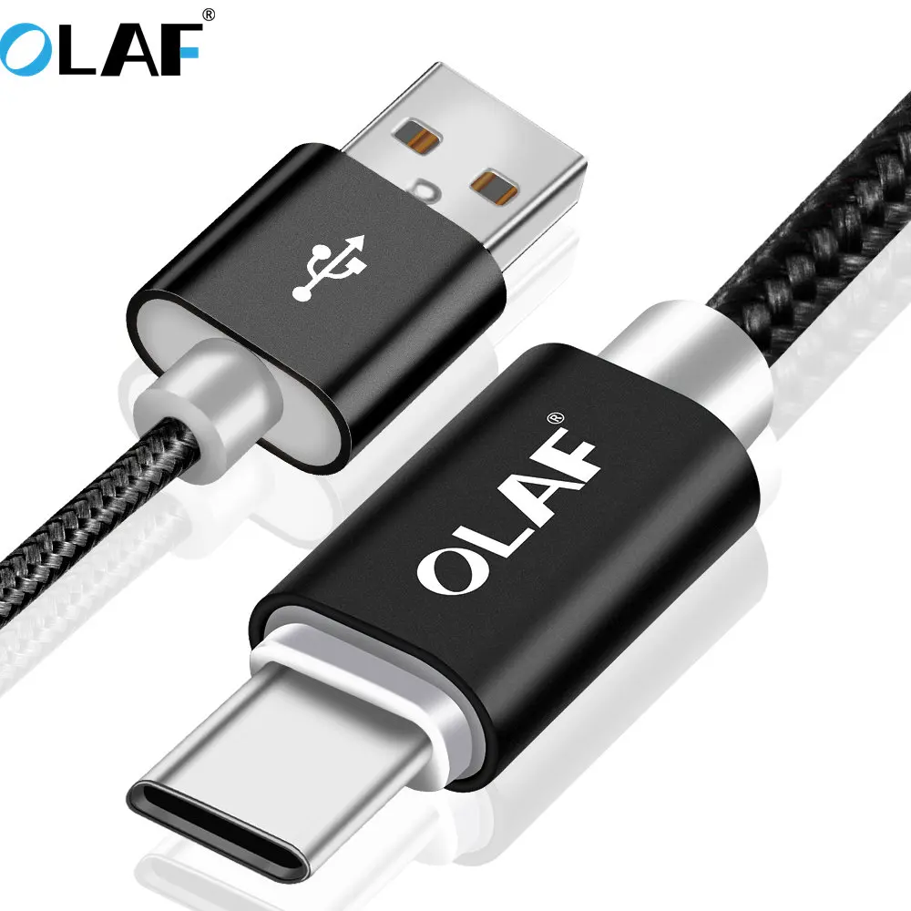 Олаф 1 м 2 м 3 м нейлон usb type-C кабель для samsung Galaxy Note 9 S9 S8 кабель передачи данных для быстрой зарядки для Xiaomi Mi6 huawei usb type-C