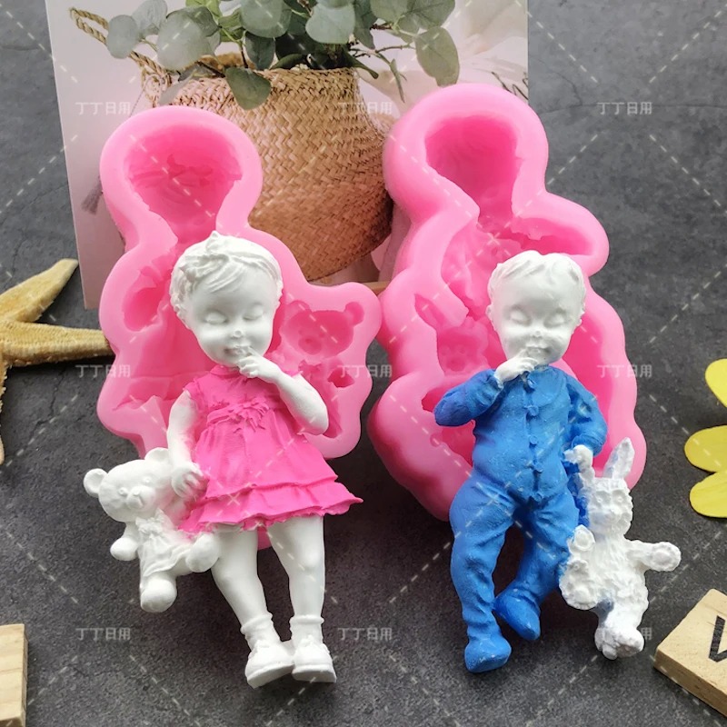 3D Sleep baby handmade soap mold Baby Silicone Molds for Cake Sugar Candy Mold DIY Design Fondant Decorating Tools