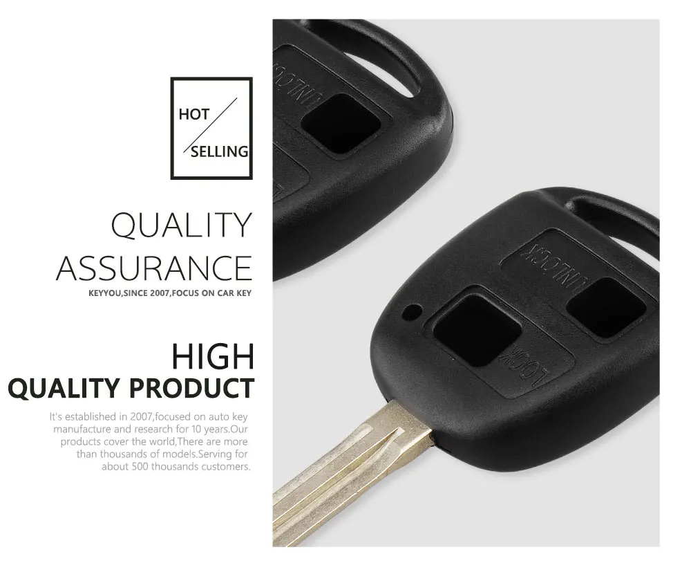 KEYYOU 2 Btutons дистанционный ключ-брелок от машины чехол для Toyota Yaris Prado Tarago Camry Corolla Toy43 Blade Прямая поставка