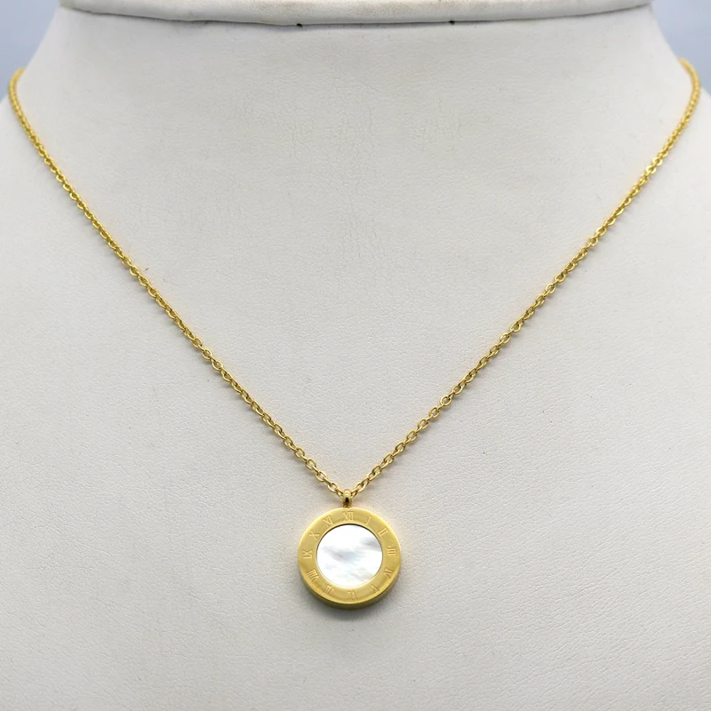 Новое ожерелье с подвеской в виде римских букв двухстороннее ракушки Женская Модная бижутерия дизайнерская