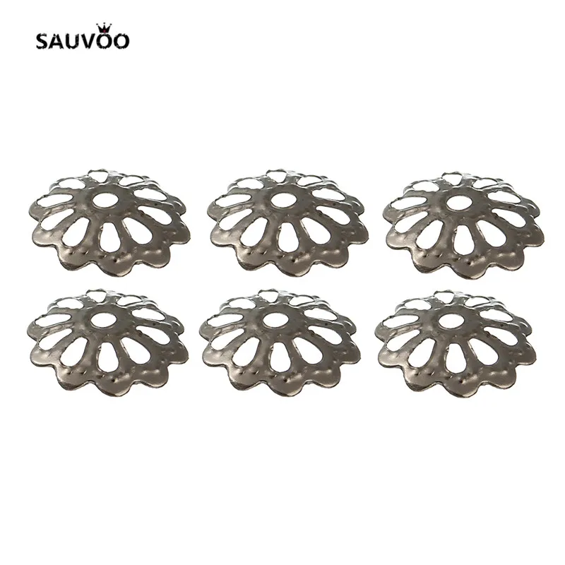 Золотые серебряные бронзовые Родиевые цветные полые шапочки SAUVOO для бусин