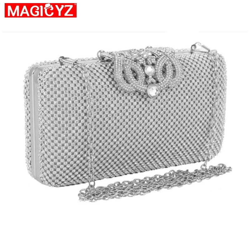 MAGICYZ женский клатч ручной работы Корона с алмазами сумка для банкета прямоугольная Свадебная вечерняя сумка женская сумка