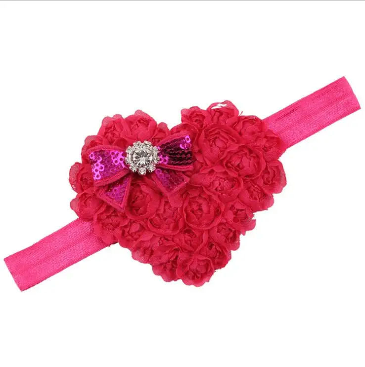 

20pcs Free shipping Valentines day headband shabby chic headband love rosette