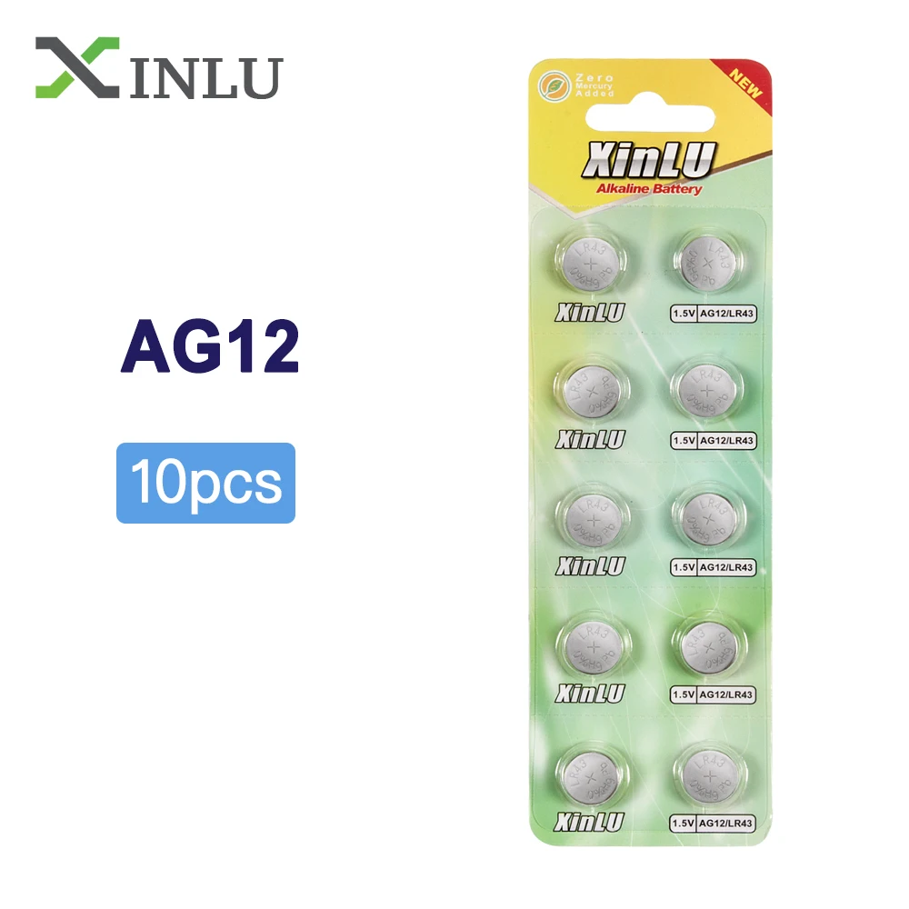 10 шт. щелочные батарейки AG12 LR43 SR43 260 386 1 5 в для часов XINLU|button cell battery|button cellcell batteries |