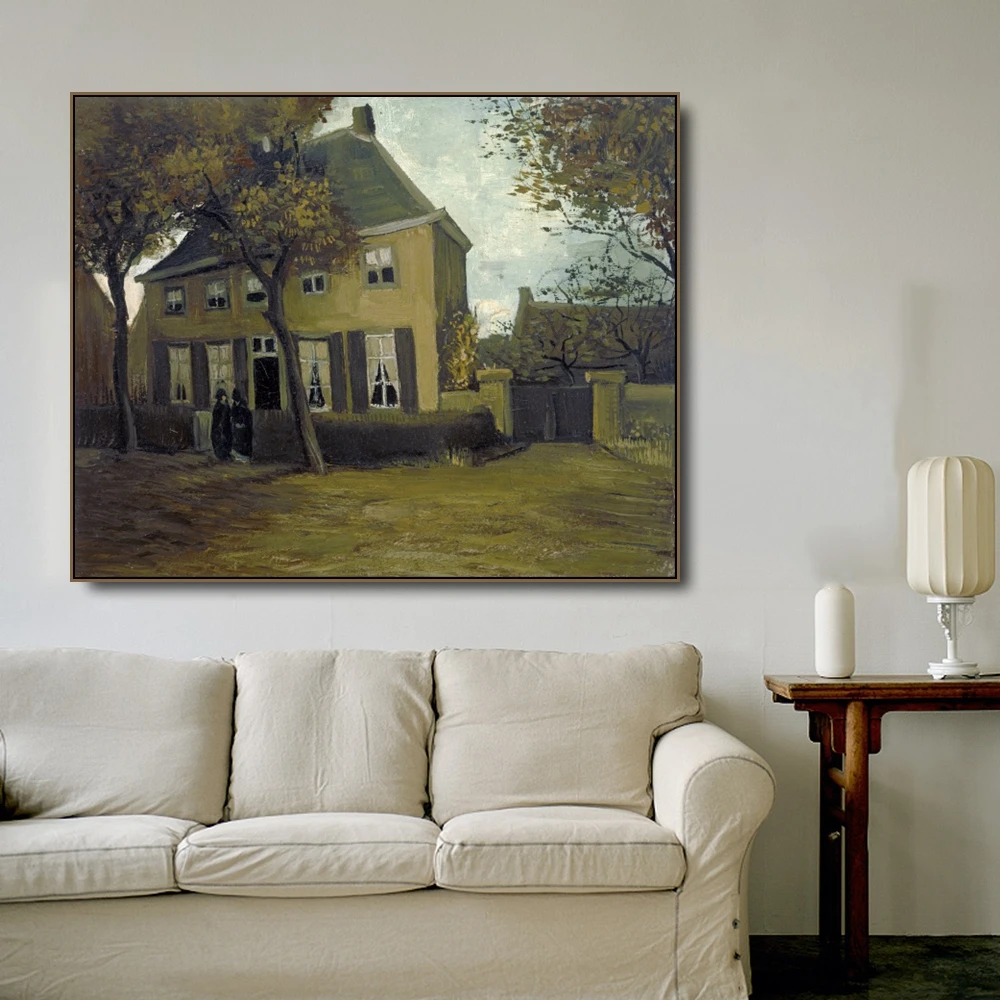 

Priest House by Vincent Van Gogh Posters and Print Canvas Painting Calligraphy Wall Pictures for Living Room Bedroom Home Decor