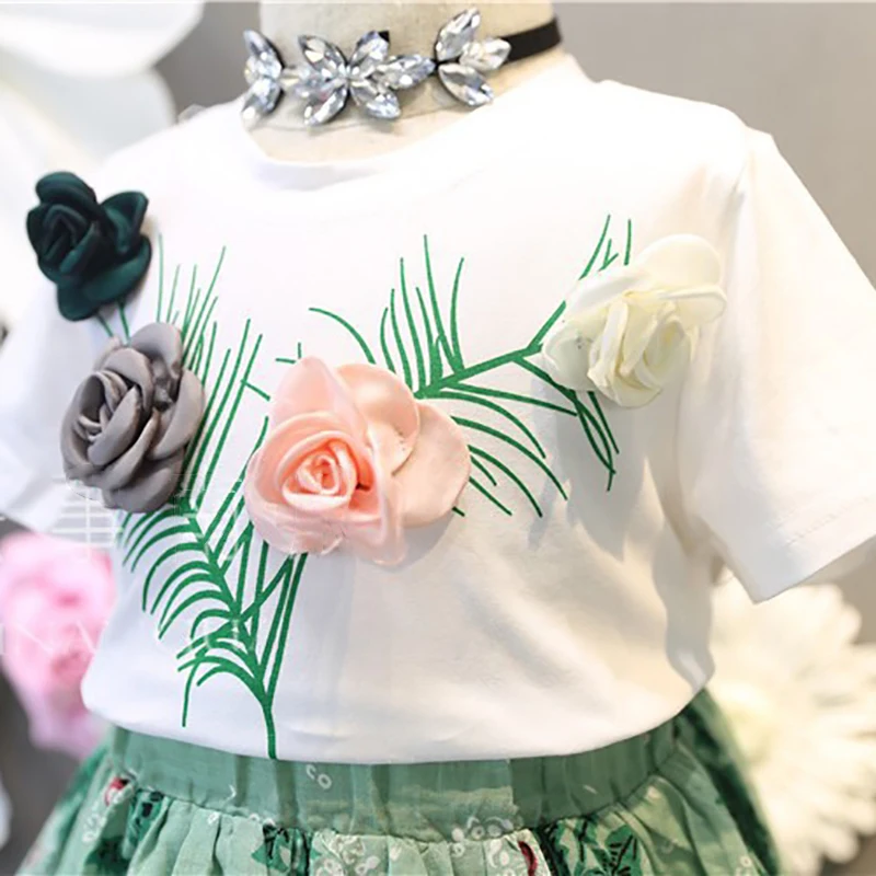 Модная детская одежда для девочек детский летний комплект одежды хлопковая