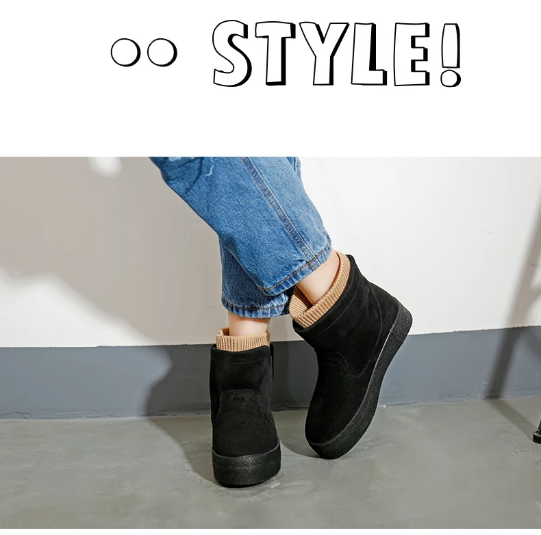 Зимние ботинки; Botas Mujer; Новинка года; женские ботинки; Модные ботильоны из флока на платформе и высоком каблуке; сезон весна-осень