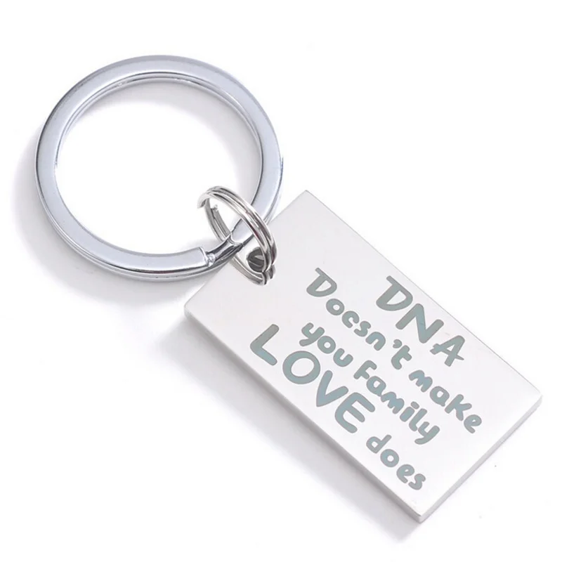 Нержавеющая сталь DNA не делает семейную любовь брелок держатель для ключей Семья
