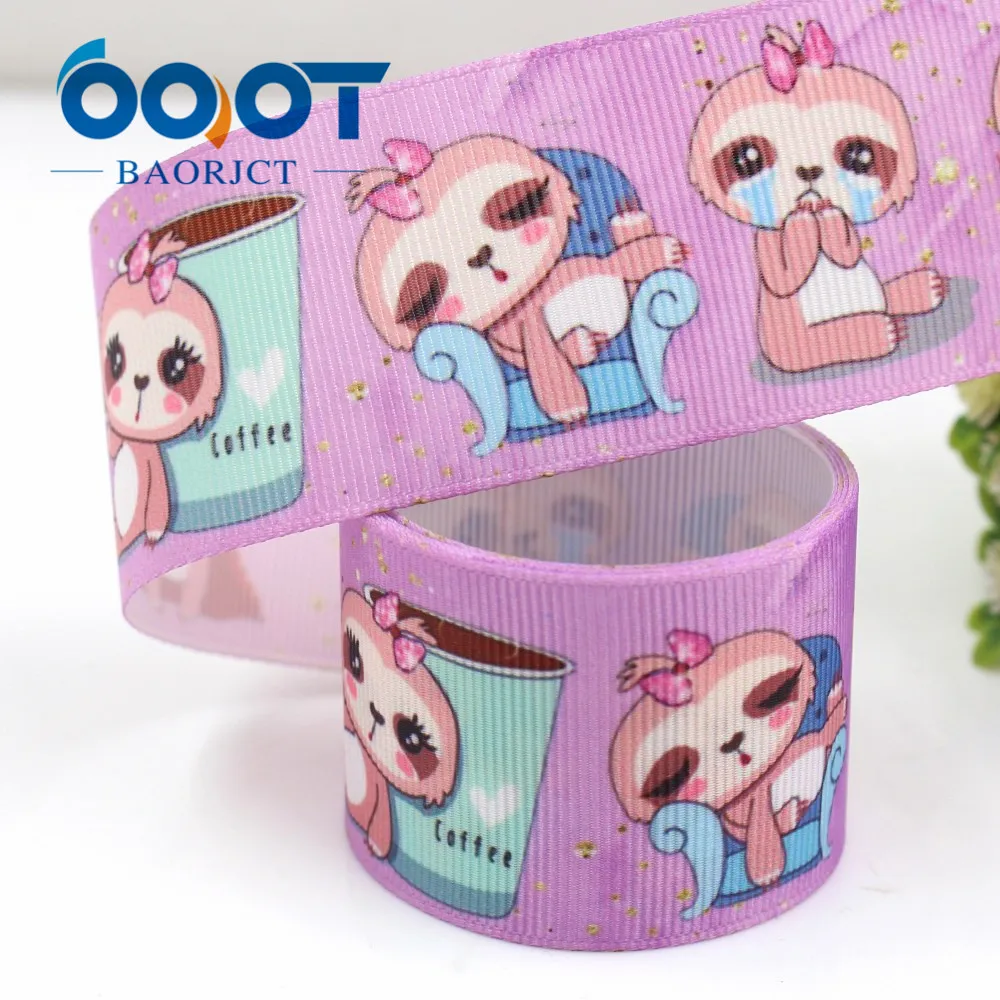 OOOT BAORJCT G-181029-1494 38 мм 10 ярдов Мультяшные ленты термоперенос принт grosgrain подарочная