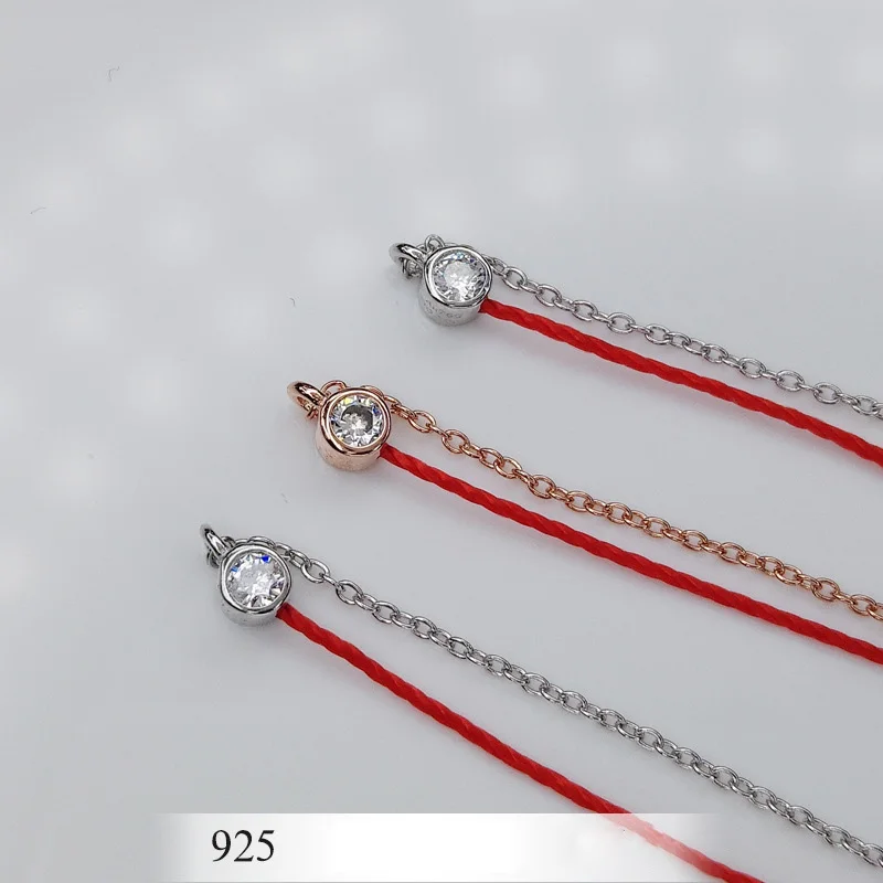 La Monada серебро 925 пробы модные простые женские браслеты красная линия нить веревка