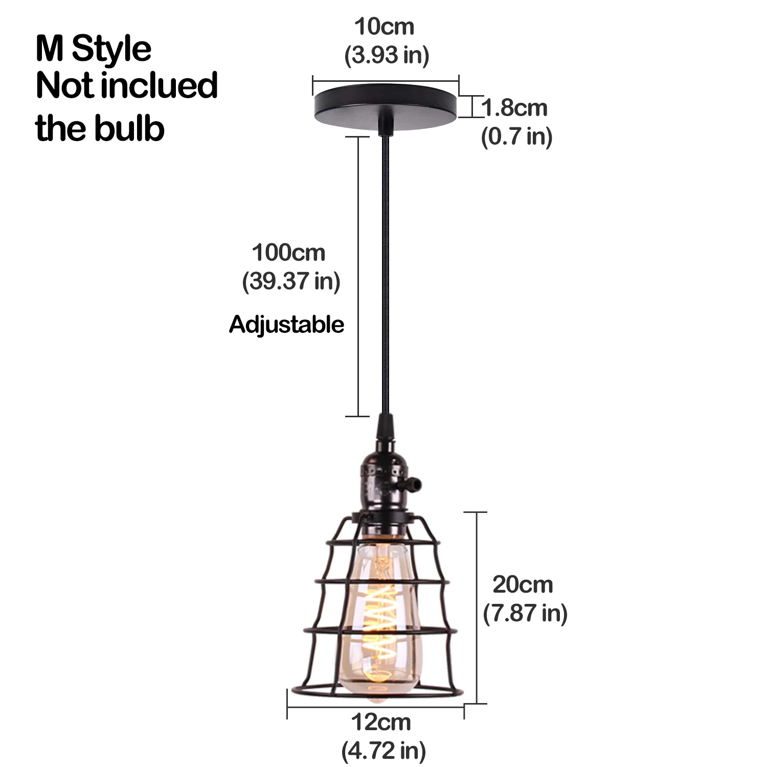 M NOT inclued bulb Nordic подвесной светильник современный промышленное винтажное железо арт Лофт в стиле минимализма клетка висячая Потолочная люстра подходит для E26 E27 светодиодный лампы - Цвет корпуса: M NOT inclued bulb