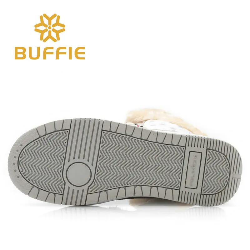 Зимние ботинки для больших девочек ботильоны с теплым принтом со снежинками