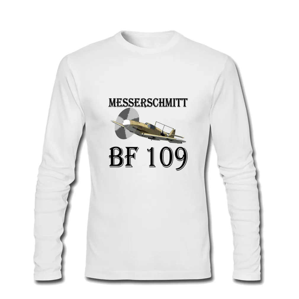 Messerchmitt BF 109 F4 с длинным рукавом Футболки для женщин хлопка на заказ 2018 Мужская