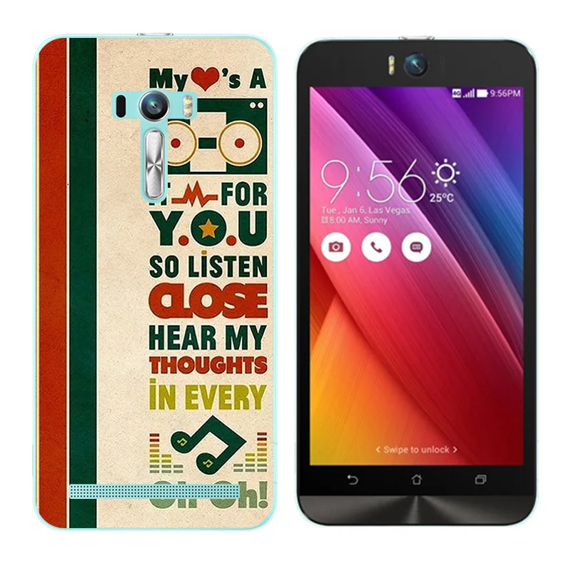 for Asus ZenFone Selfie ZD551KL Ultra Thin Slim Cover Life Printing Soft TPU Back Case Bags |
