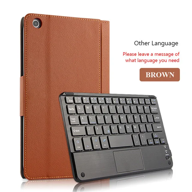 Other Brown Чехол для планшета с Bluetooth клавиатурой для huawei MediaPad T5 8,0 JDN2-AL00/W09HN Honor Pad 5 8,0, чехол с подставкой, Многоязычный язык - Цвет: Other Brown