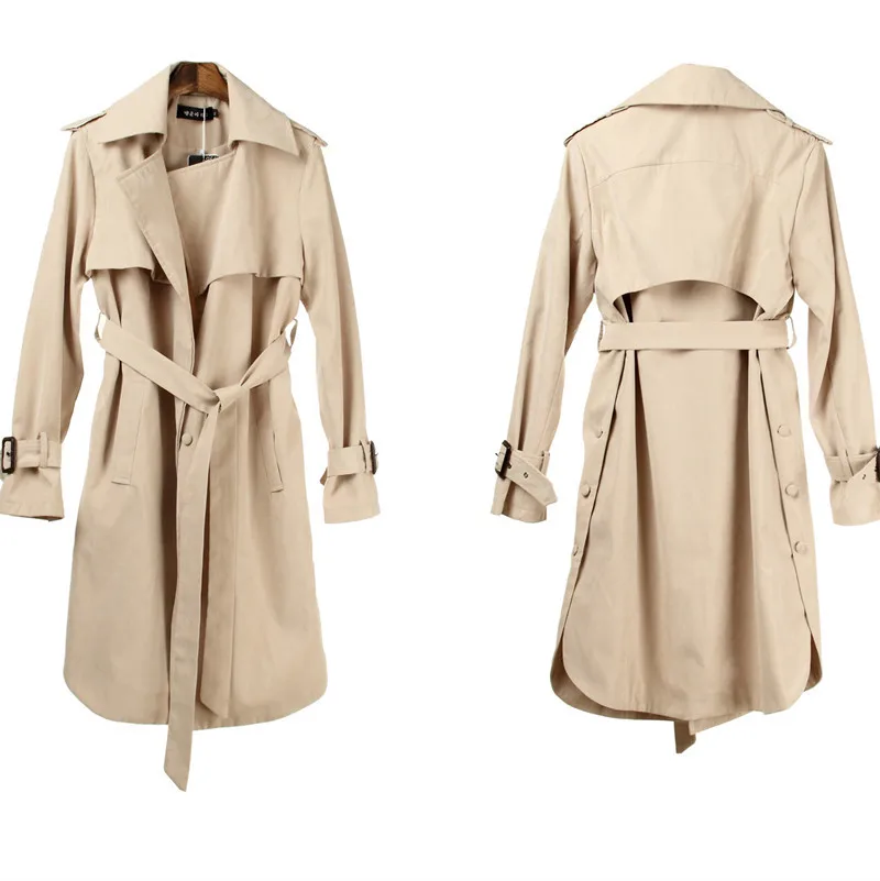 Fashion Long Trench Coat For Women Outerwear Loose Gabardina Mujer Autumn Spring Coats | Женская одежда