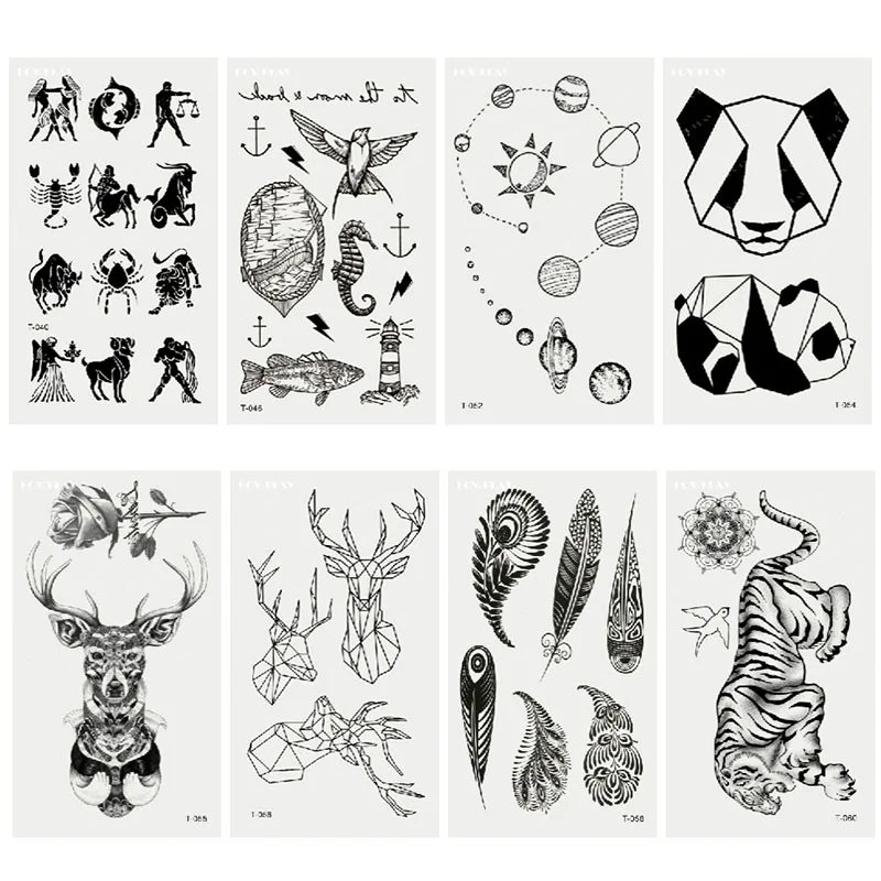 Геометрия Прохладный Водонепроницаемый Временные татуировки наклейки Женщины