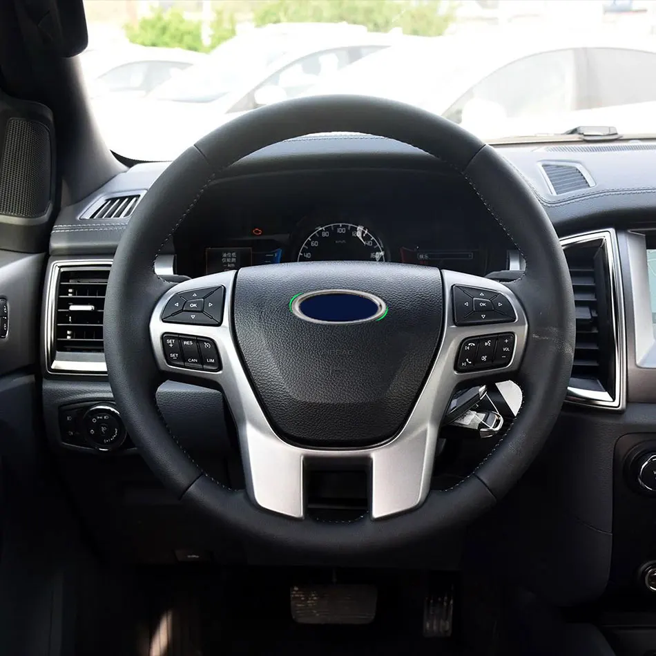 Автомобильная накладка на руль из нержавеющей стали для Ford Everest Ranger Explorer 2015 2016 2017