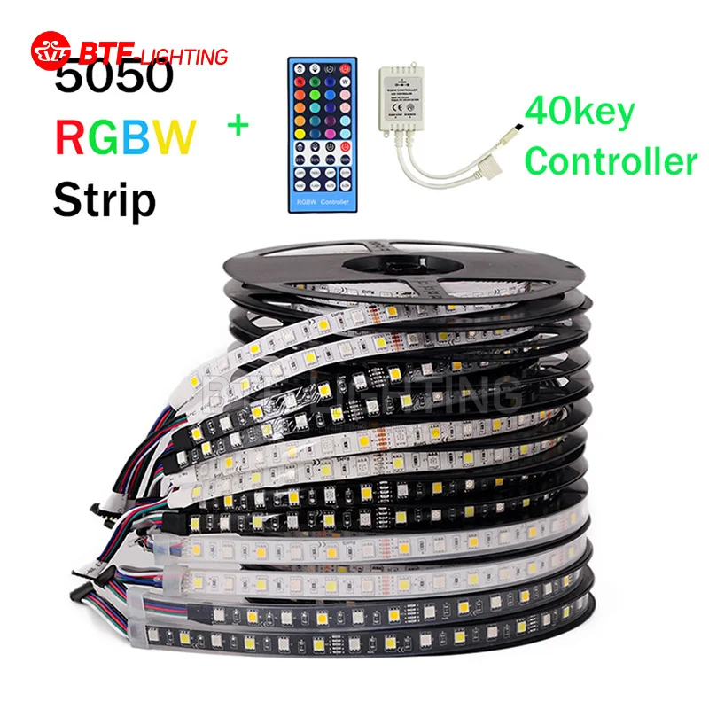 5 м RGBW светодиодные полосы света 5050 DC12V SMD 60leds/M 300 светодиодов Гибкие бар Light + 40