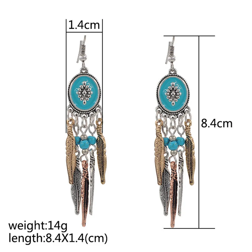 серьги с камнями Бирюзовый Камень Серьги Племенных лос aritos Индийский Индеец