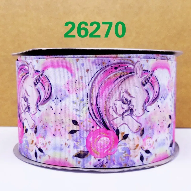 Free shipping 50 yard per size unicorn ribbon printed grosgrain 26304 | Дом и сад