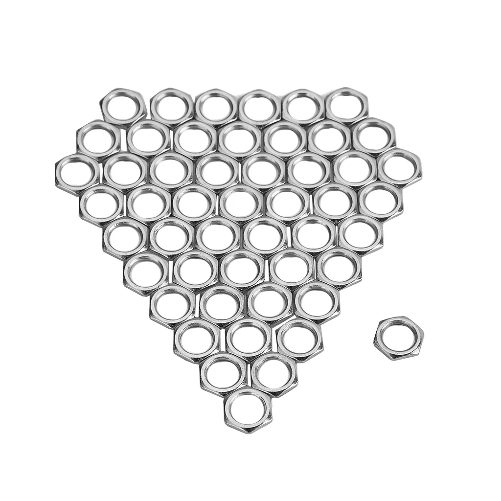 Silver 50 шт потенциометр для гитары выход Джек горшок гайка тонкая гайка для гитары Замена баса Запчасти Аксессуары - Цвет: Silver