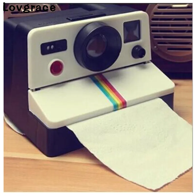 

Lovgrace Creative Camera Type Tissue Box Towel Napkin Dispenser Paper Holder Nordic Tissue Box Napkin Holder Paper Home Car Deco