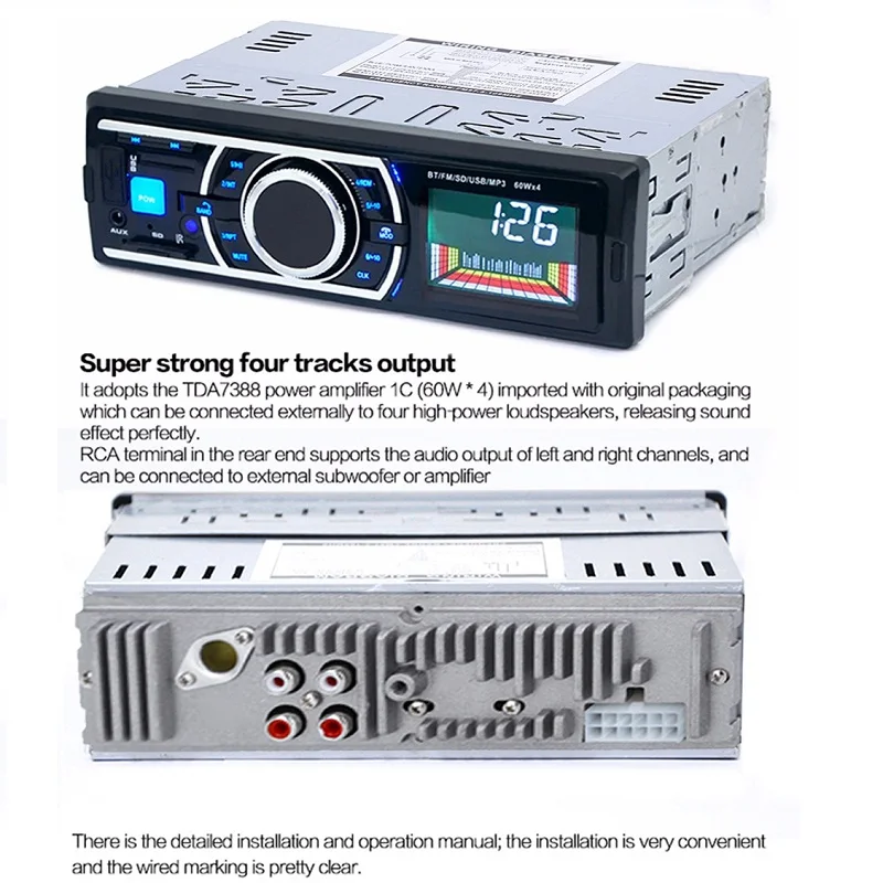 Автомобильный Радио плеер в тире FM Аудио Bluetooth Авто стерео сабвуфер 1 DIN AUX IN аудио