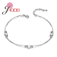 new arrival solid 925 sterling silver bracelet for women 925 sterling silver heart charm bracelets chain party jewelry