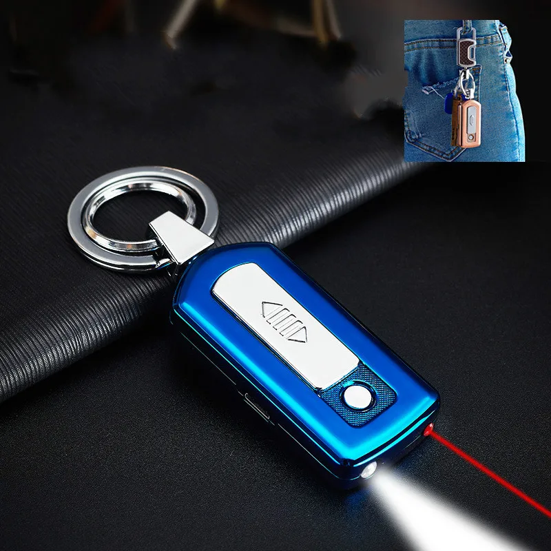 Креативный лазерный светильник USB er брелок для сигарет зажигание электронное