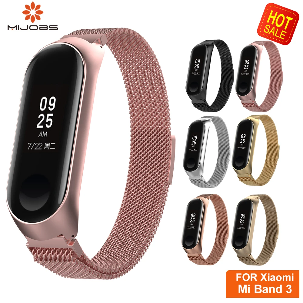 Металлический Ремешок на руку для mi band 3 4 Безвинтовые браслеты из нержавеющей