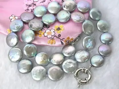 FREE SHIPPING HOT sell new Style &gt&gt&gt&gt Beautiful !10-13MM Gray Coin Akoya Pearl Necklace 18&quot | Украшения и аксессуары