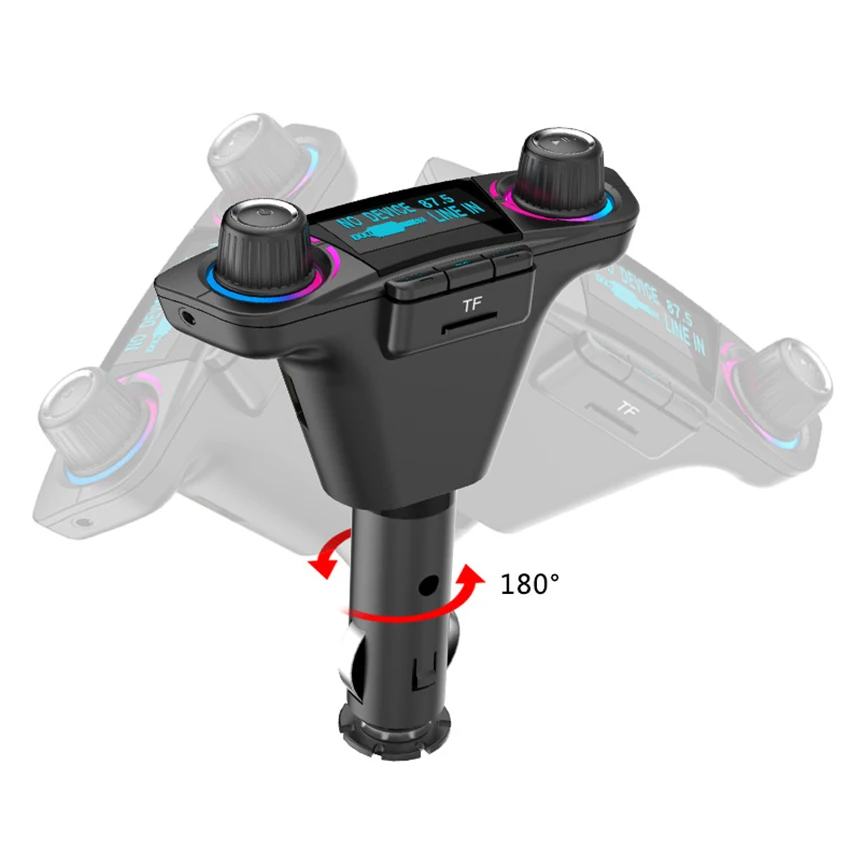 Audio Car MP3 Player Cigarette Lighter USB Modulator Bluetooth FM Transmitter Handsfree Display Charger Wireless Music | Автомобили и