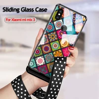 for xiaomi mi mix 3 case slide glass painted cover 5g tempered shockproof phone case for xiaomi mi mix3 mix 3 luxury shell