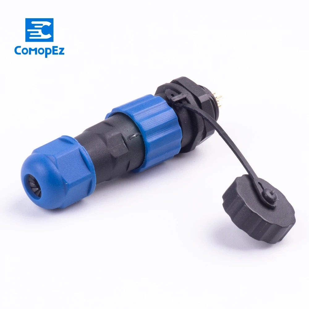 Waterproof Connector SP13 IP68 Cable Connectors Plug Socket Male Female 1 2 3 4 5 6 7 Pin SD13 13mm Straight Back Nut | Обустройство