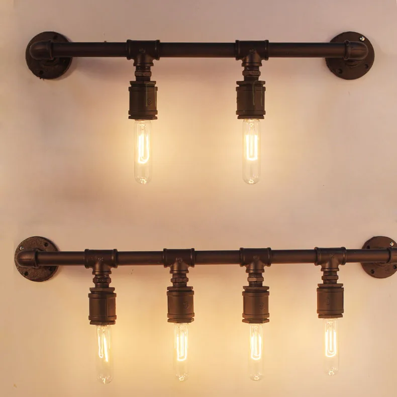 

Industrial Wind Metal Water Pipe Design Wall Lamp Loft Vintage Decoration DIY E27 Light Bulb lighting for Cafe decoration