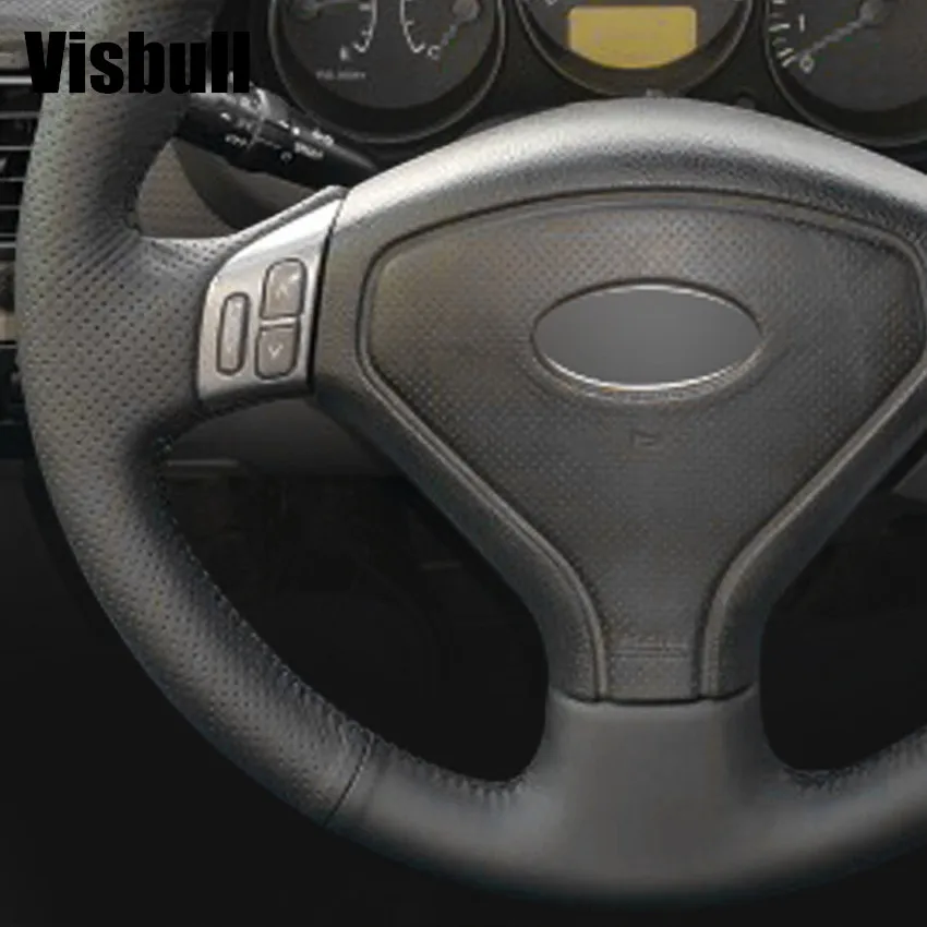 Visbull черный PU кожаный чехол рулевого колеса автомобиля V1099 для Subaru Forester 2004-2006 Outback