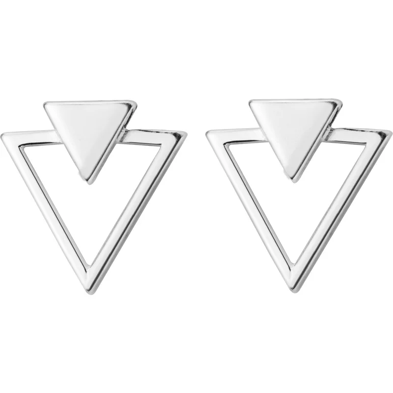 

INZATT Fashion Real 925 Sterling Silver Triangle Stud Earrings Minimalist For Charm Women Fine Jewelry Accessory Party Gift