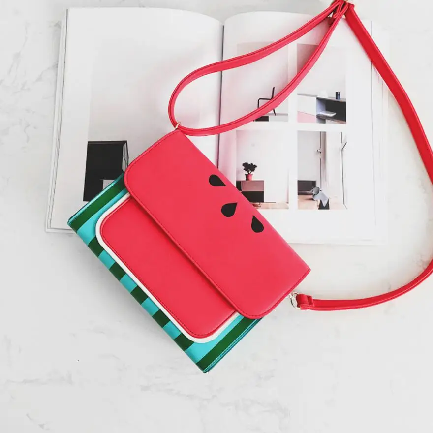 Летний новый хит цвет мультфильм арбуз печати Корейской моды случайные плеча