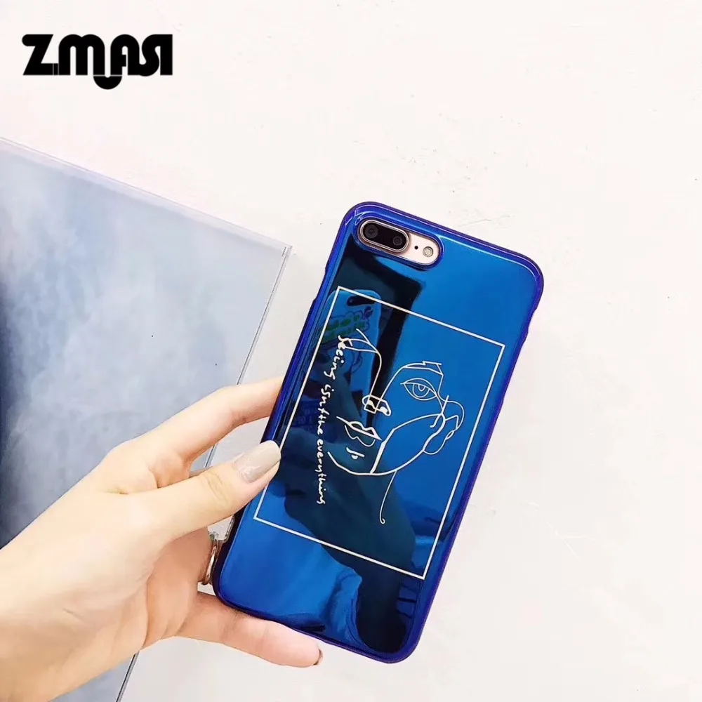 Zmasi Blue-Ray Уход за кожей лица cell чехол для iPhone x 7 8 глянцевый sur мягкая телефон сумка