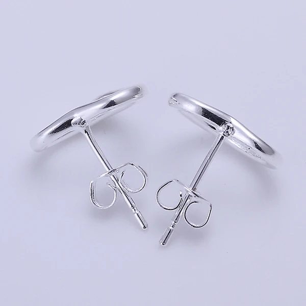 Fashion jewelry love M925 sterling Silver color Foreign trade heart shape earrings E099 | Украшения и аксессуары