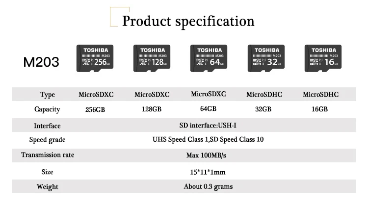 Micro SD карта TOSHIBA M203 UHS-I карта флэш-памяти 16 ГБ 32 ГБ SDHC 64 Гб 128 ГБ SDXC U1 класс 10 TF/SD карта cartao de memoria